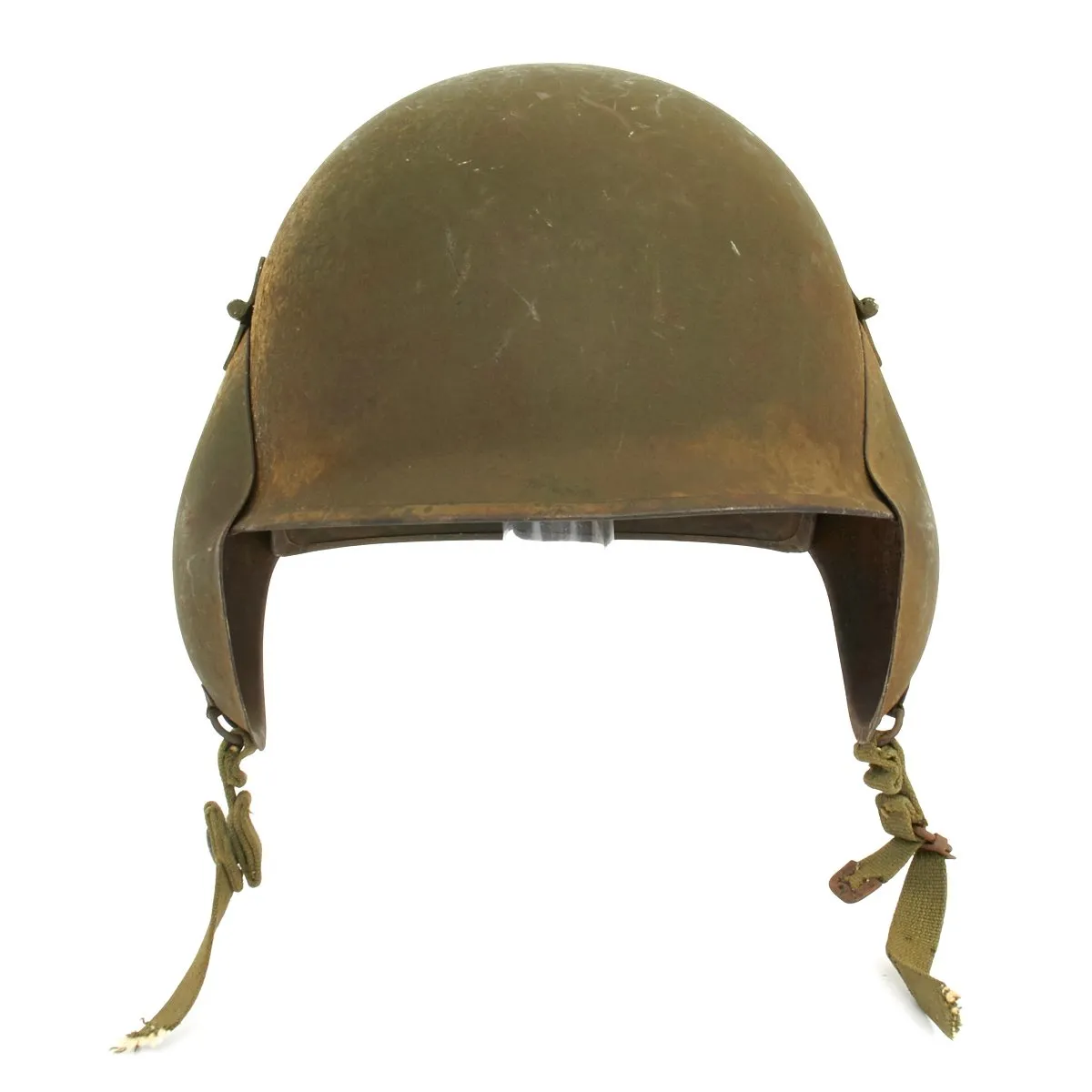 Original U.S. WWII USAAF Bomber Crew M3 Steel FLAK Helmet with Complete Rigging