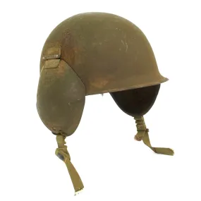 Original U.S. WWII USAAF Bomber Crew M3 Steel FLAK Helmet with Complete Rigging