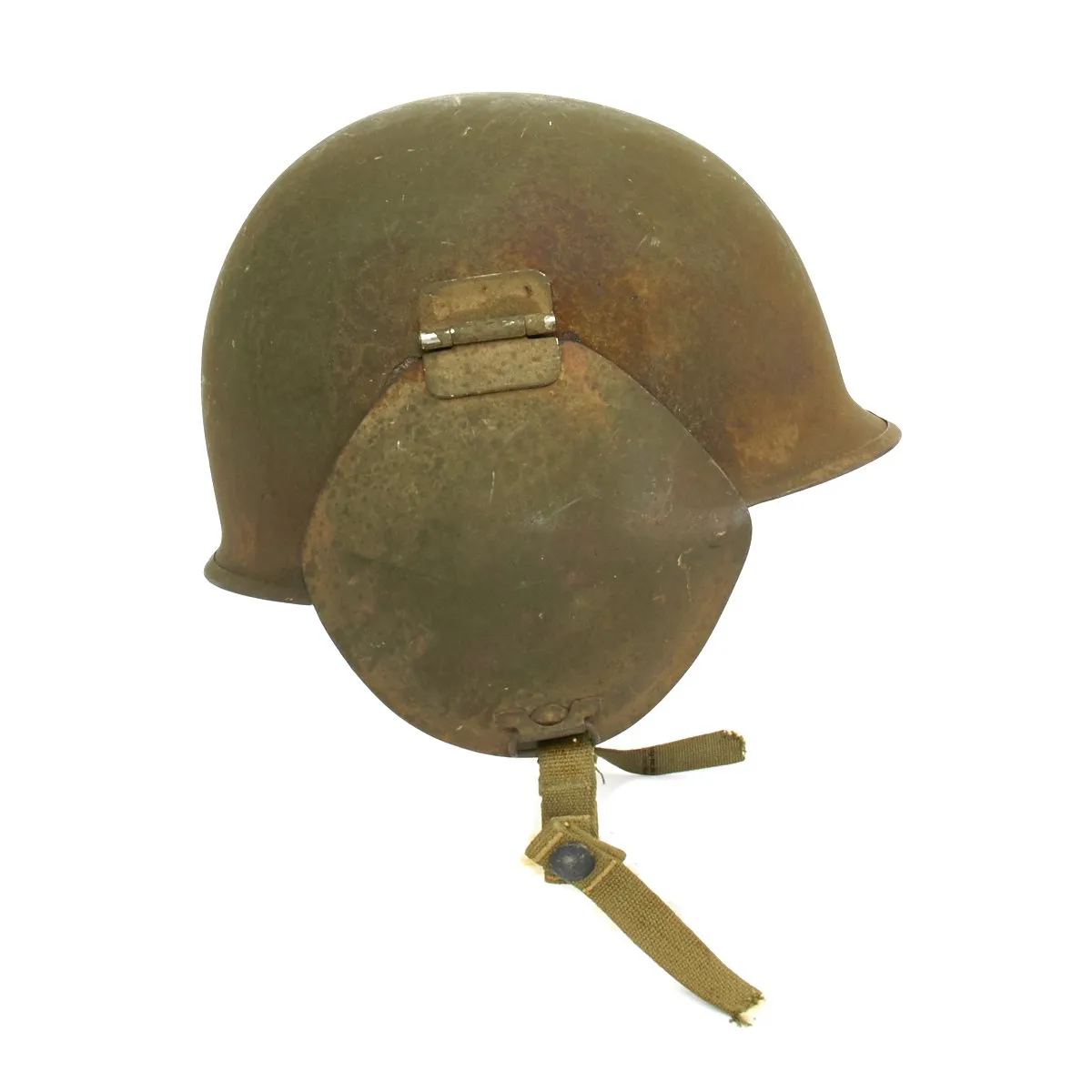 Original U.S. WWII USAAF Bomber Crew M3 Steel FLAK Helmet with Complete Rigging