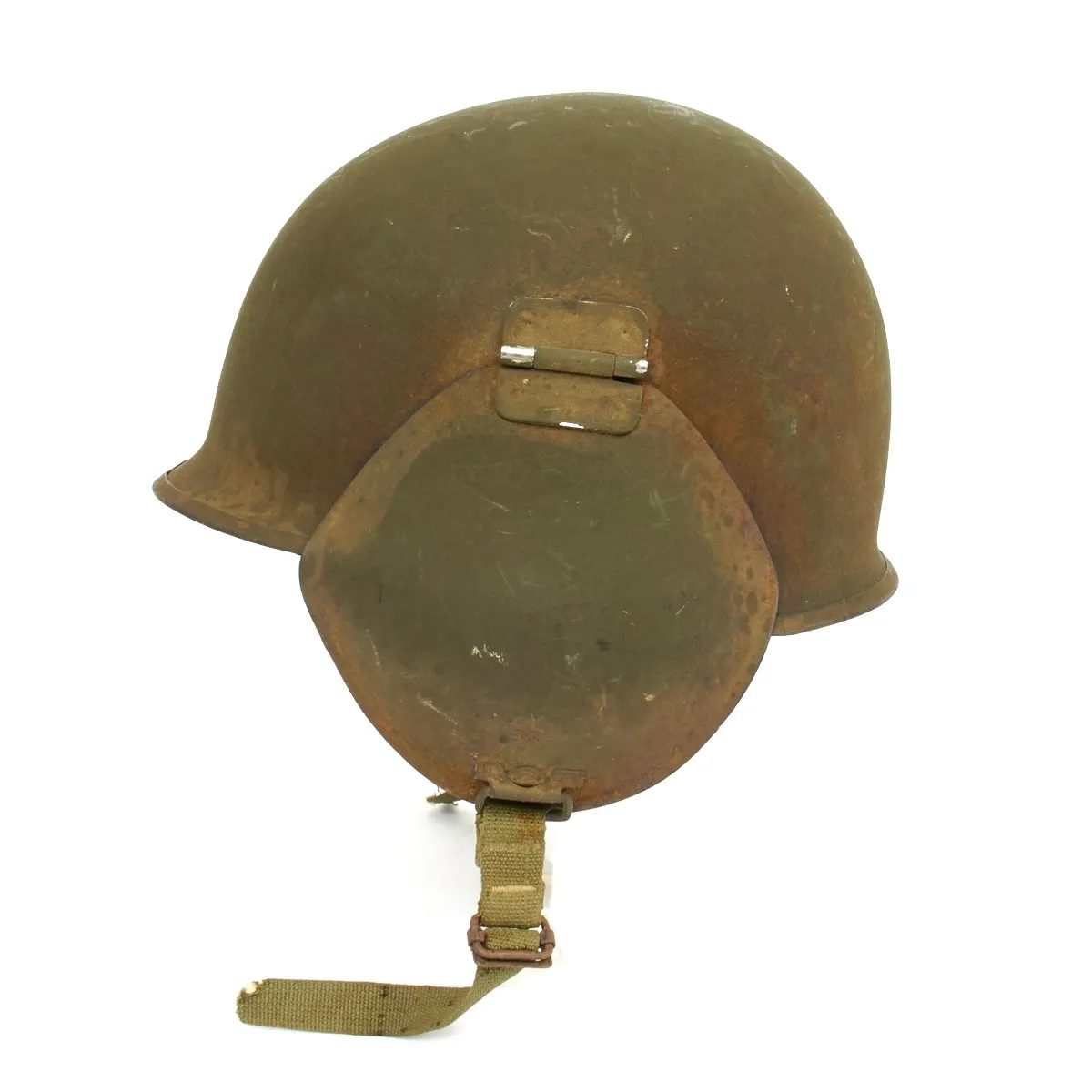 Original U.S. WWII USAAF Bomber Crew M3 Steel FLAK Helmet with Complete Rigging