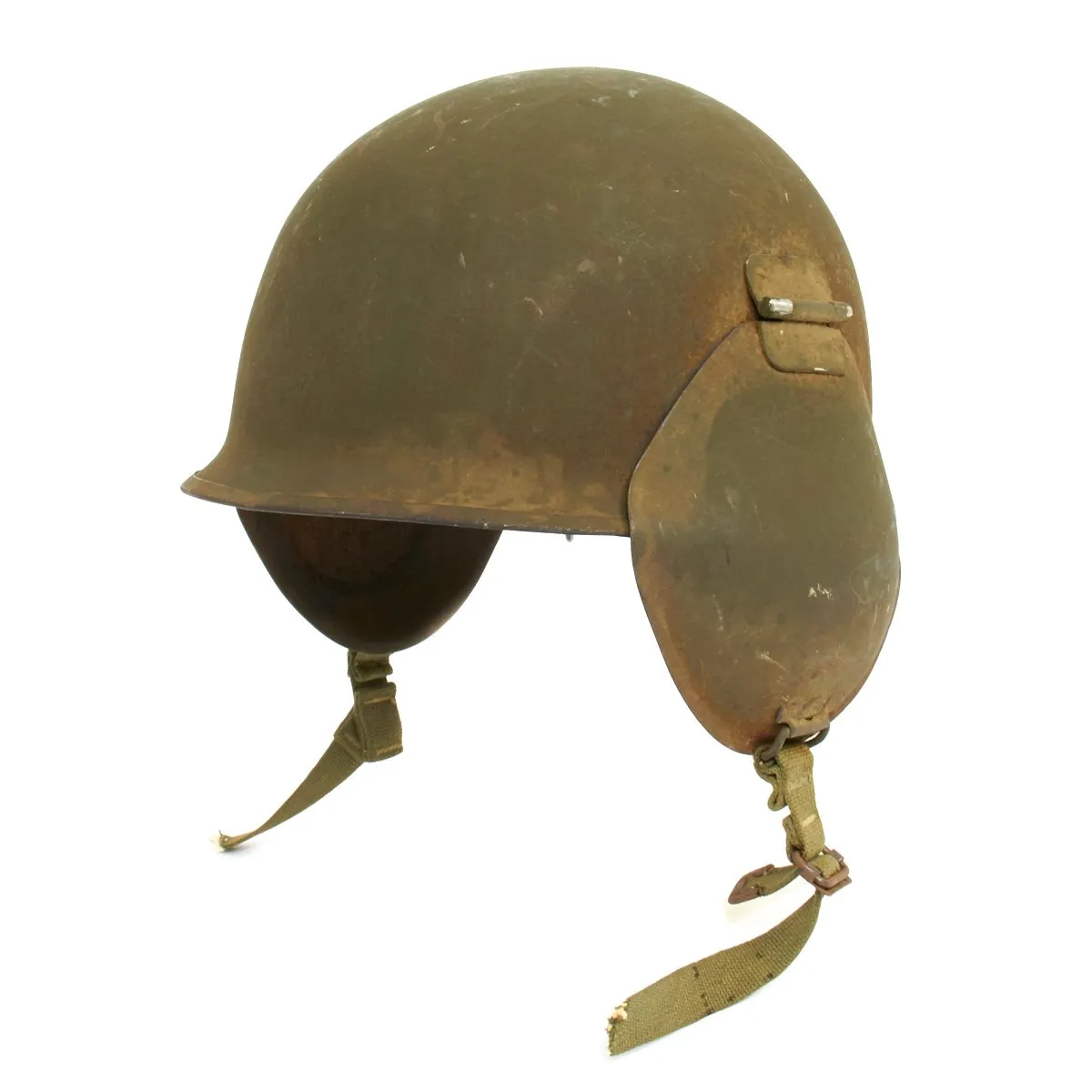 Original U.S. WWII USAAF Bomber Crew M3 Steel FLAK Helmet with Complete Rigging