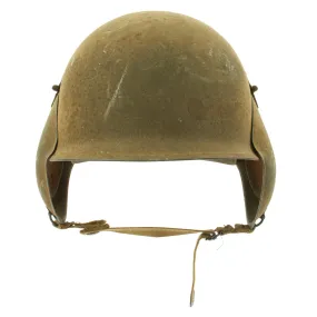 Original U.S. WWII USAAF Bomber Crew M3 Steel FLAK Helmet with Flocked Paint - Late Variant