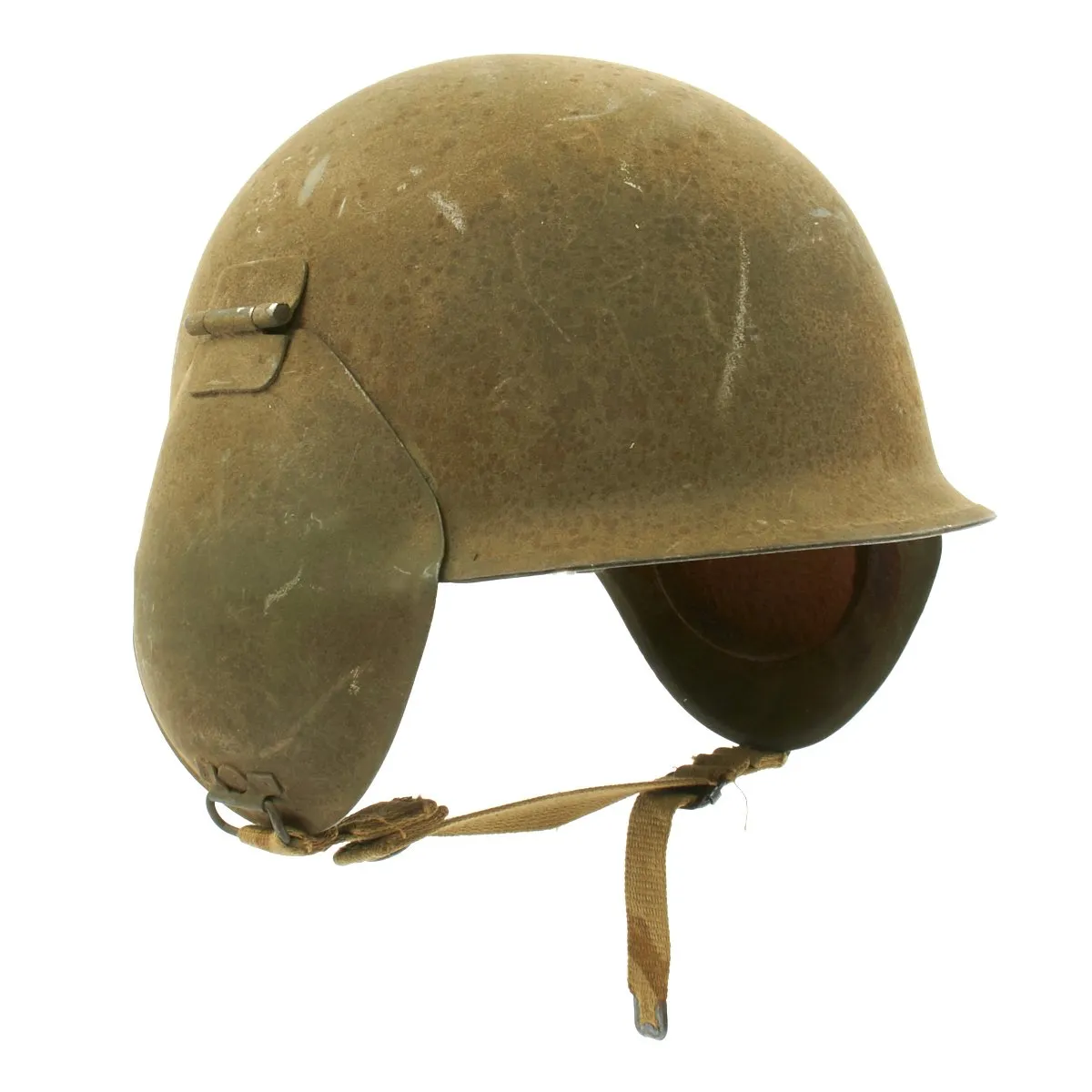 Original U.S. WWII USAAF Bomber Crew M3 Steel FLAK Helmet with Flocked Paint - Late Variant