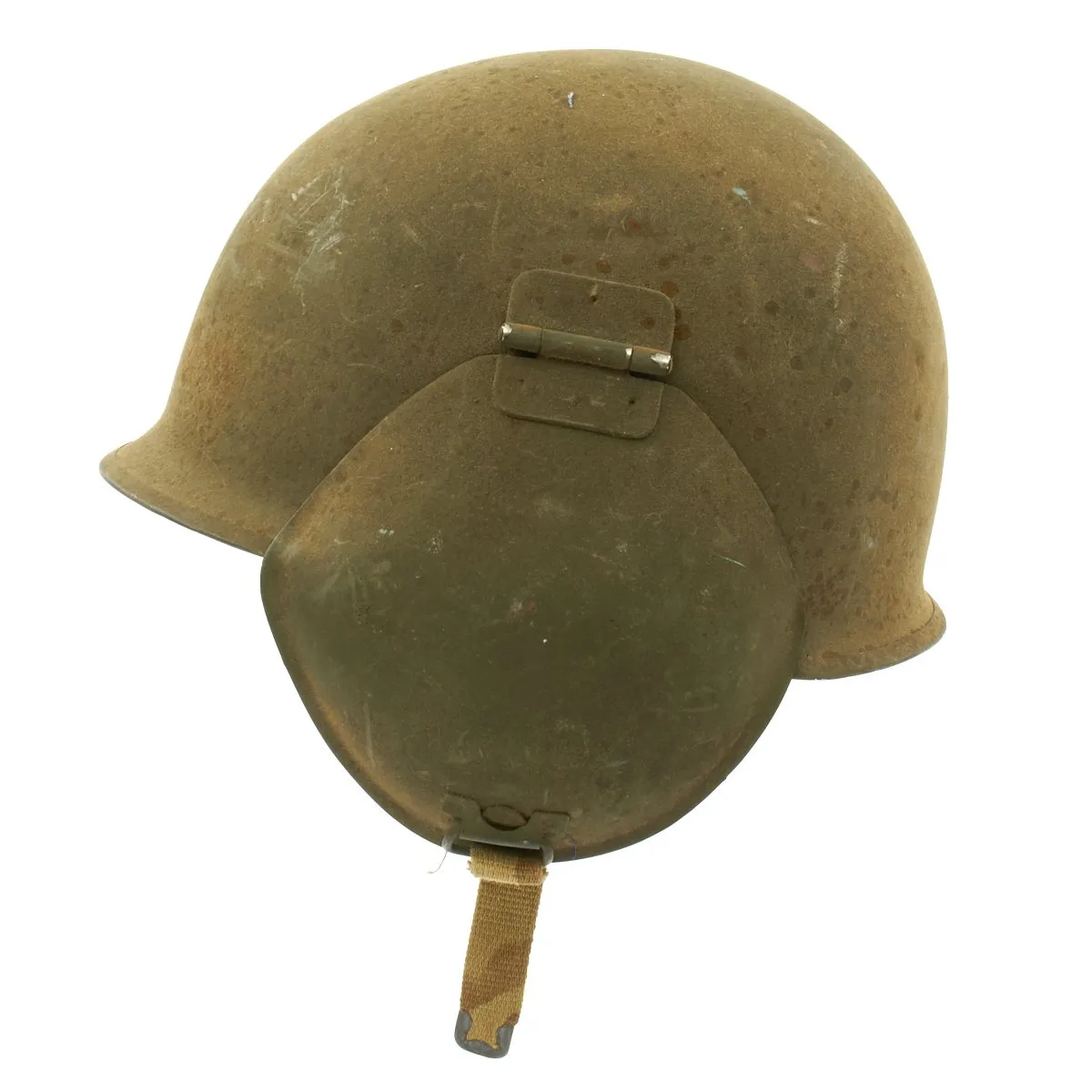 Original U.S. WWII USAAF Bomber Crew M3 Steel FLAK Helmet with Flocked Paint - Late Variant