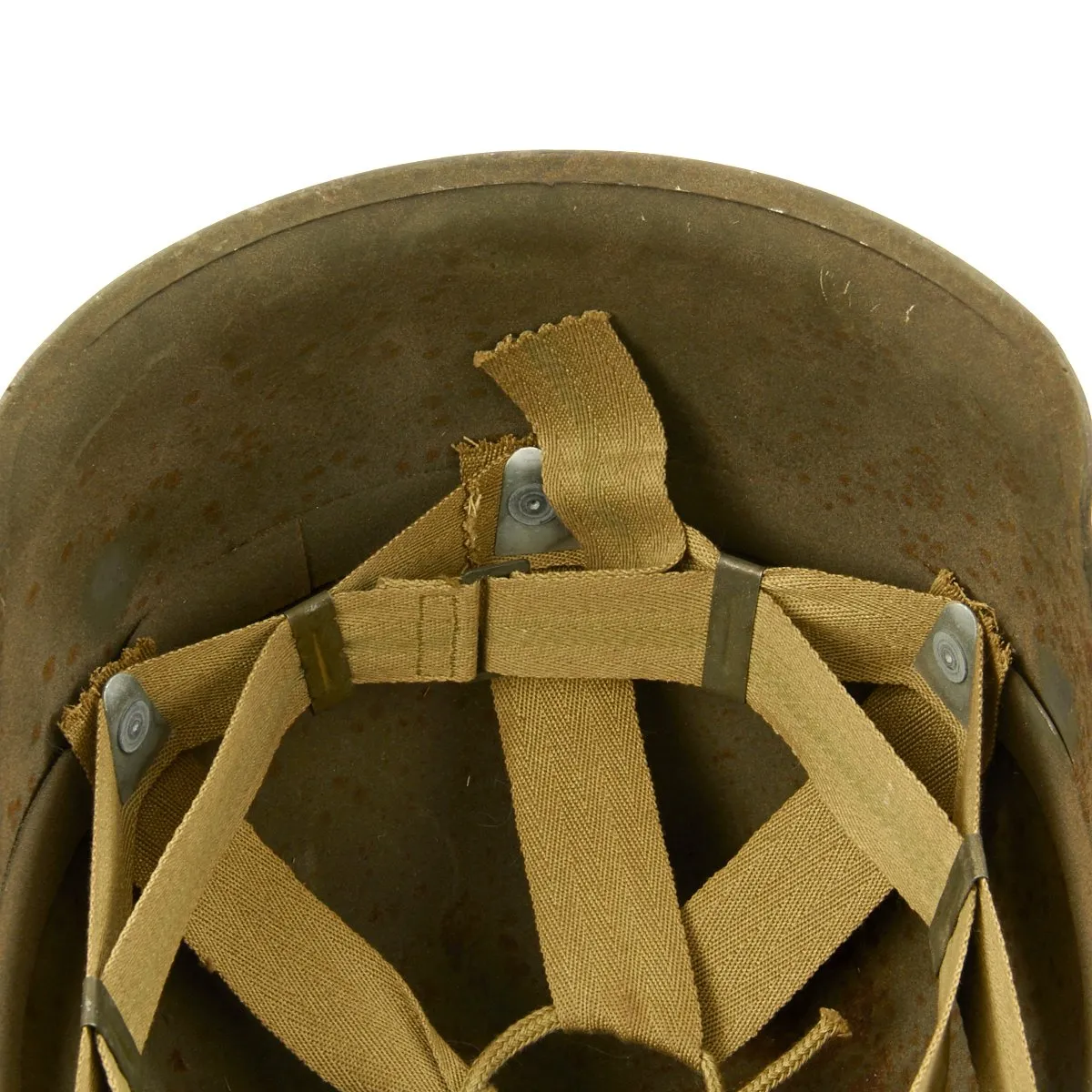 Original U.S. WWII USAAF Bomber Crew M3 Steel FLAK Helmet with Flocked Paint - Late Variant