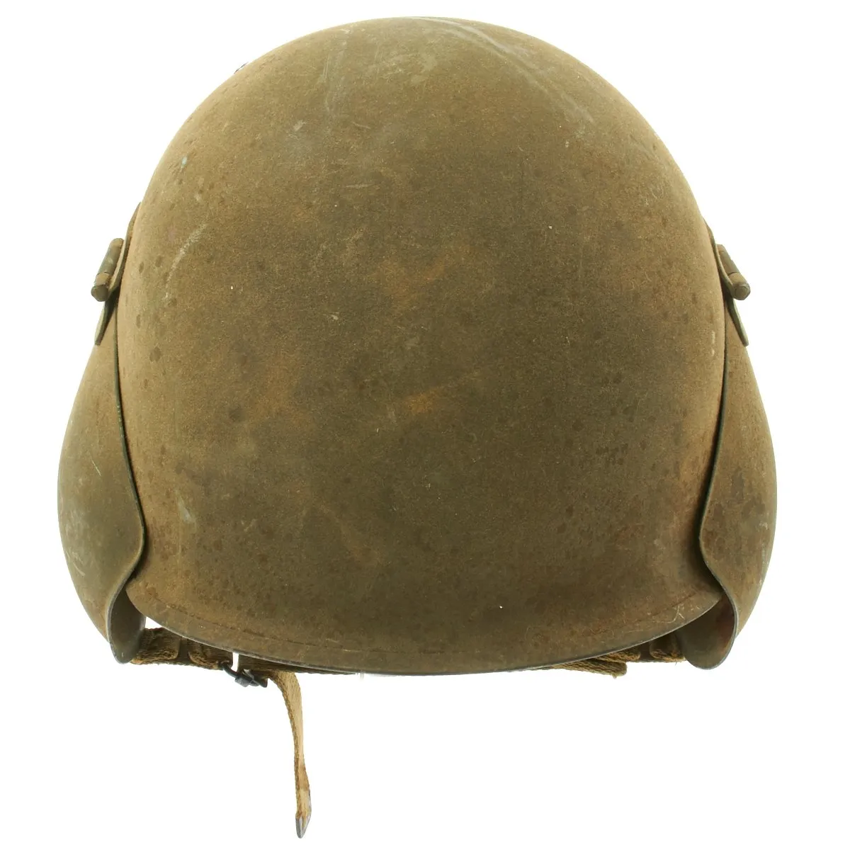 Original U.S. WWII USAAF Bomber Crew M3 Steel FLAK Helmet with Flocked Paint - Late Variant