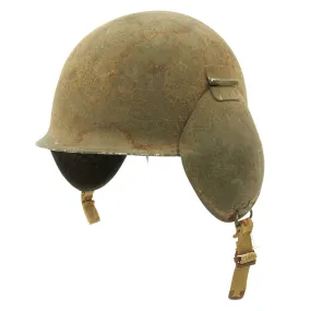 Original U.S. WWII USAAF Bomber Crew M3 Steel FLAK Helmet with Flocked Paint