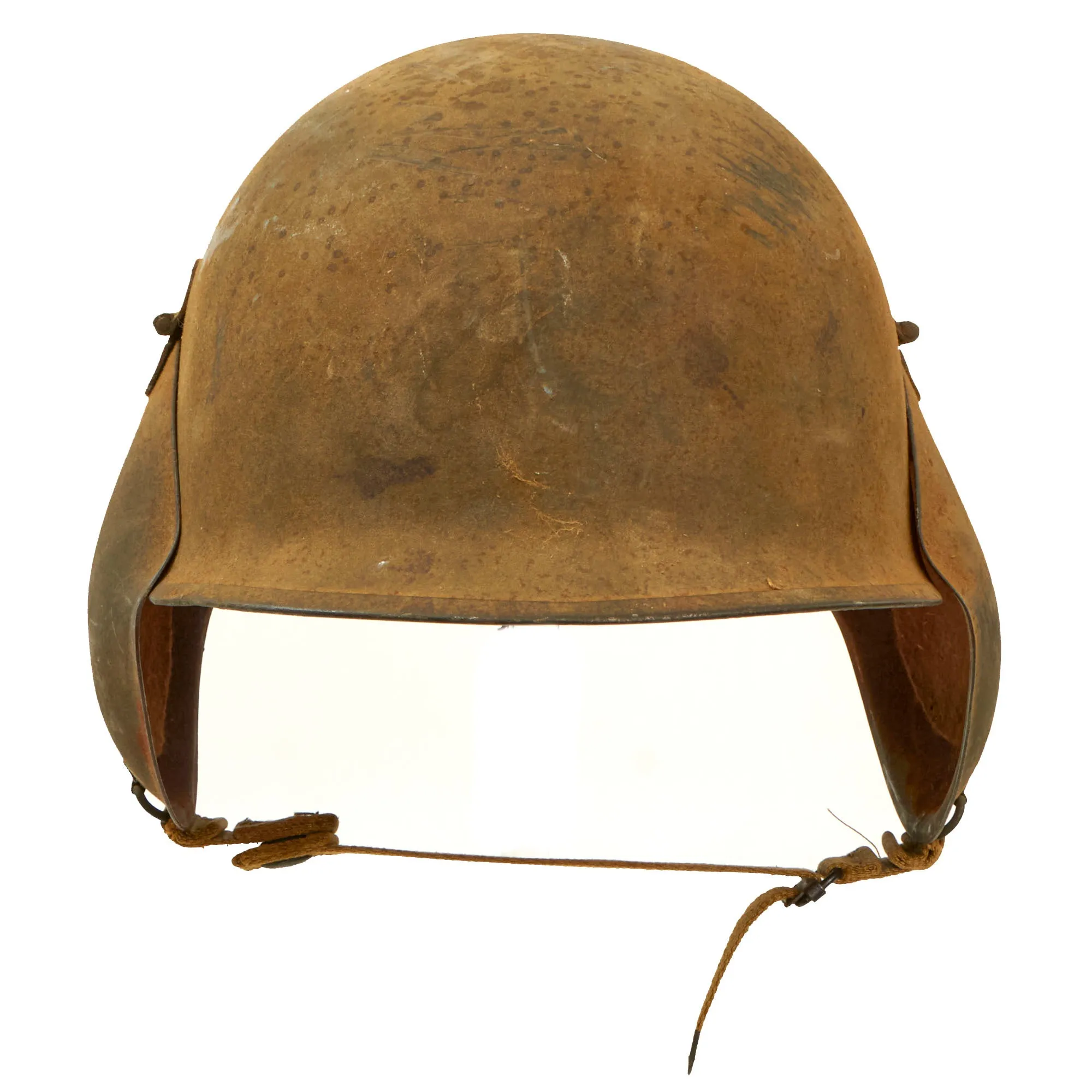 Original U.S. WWII USAAF Bomber Crew M3 Steel FLAK Helmet with Italy Decals