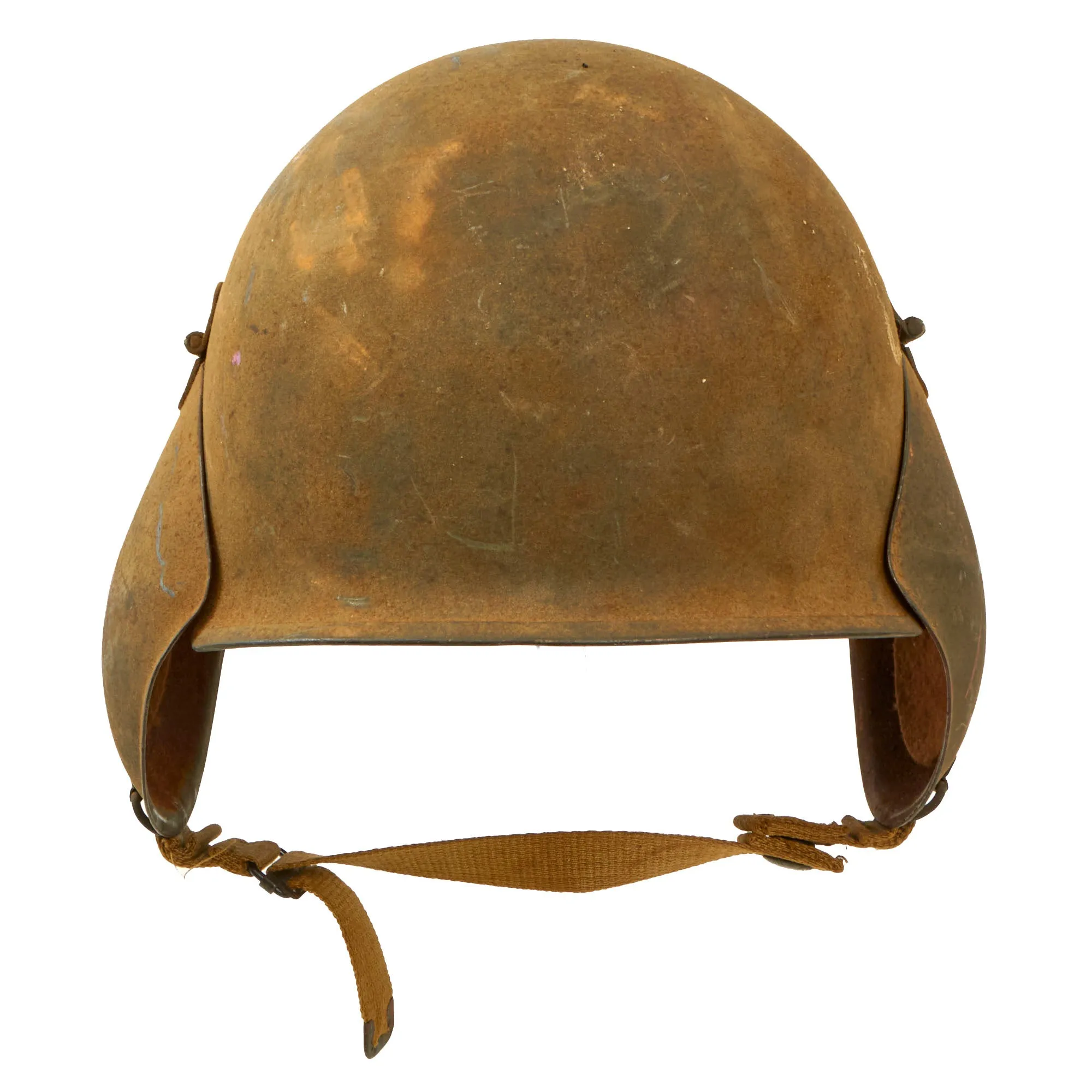 Original U.S. WWII USAAF Bomber Crew M3 Steel FLAK Helmet with Italy Decals