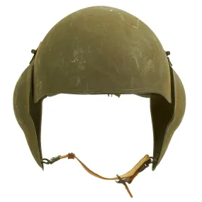 Original U.S. WWII USAAF Bomber Crew M5 Steel FLAK Helmet - Complete