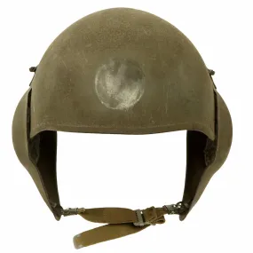 Original U.S. WWII USAAF Bomber Crew M5 Steel FLAK Helmet with Canvas Chin Strap