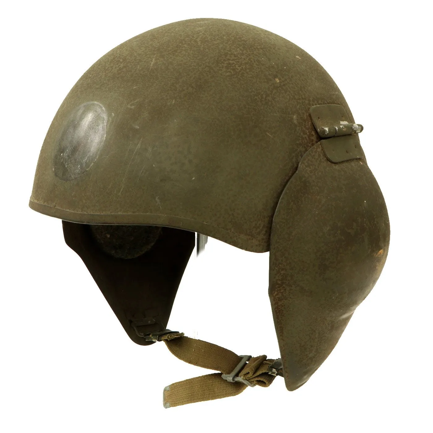 Original U.S. WWII USAAF Bomber Crew M5 Steel FLAK Helmet with Canvas Chin Strap