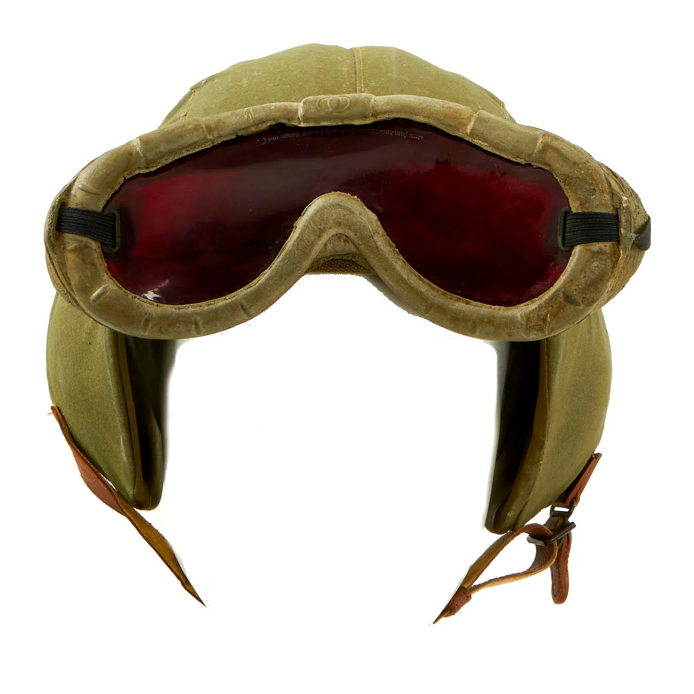 Original U.S. WWII USAAF Bomber Crew Unissued M4A2 Flak Helmet With Polaroid Goggles