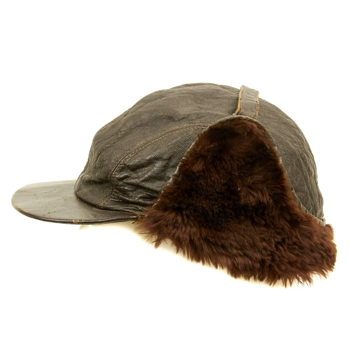 Original U.S. WWII USAAF British Made B-2 Style Winter Flying Cap