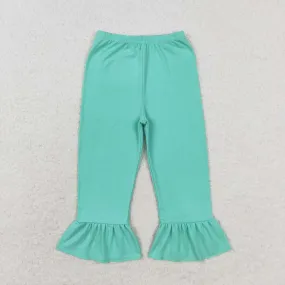 P0611  baby girl clothes green girl ruffle winter long pant