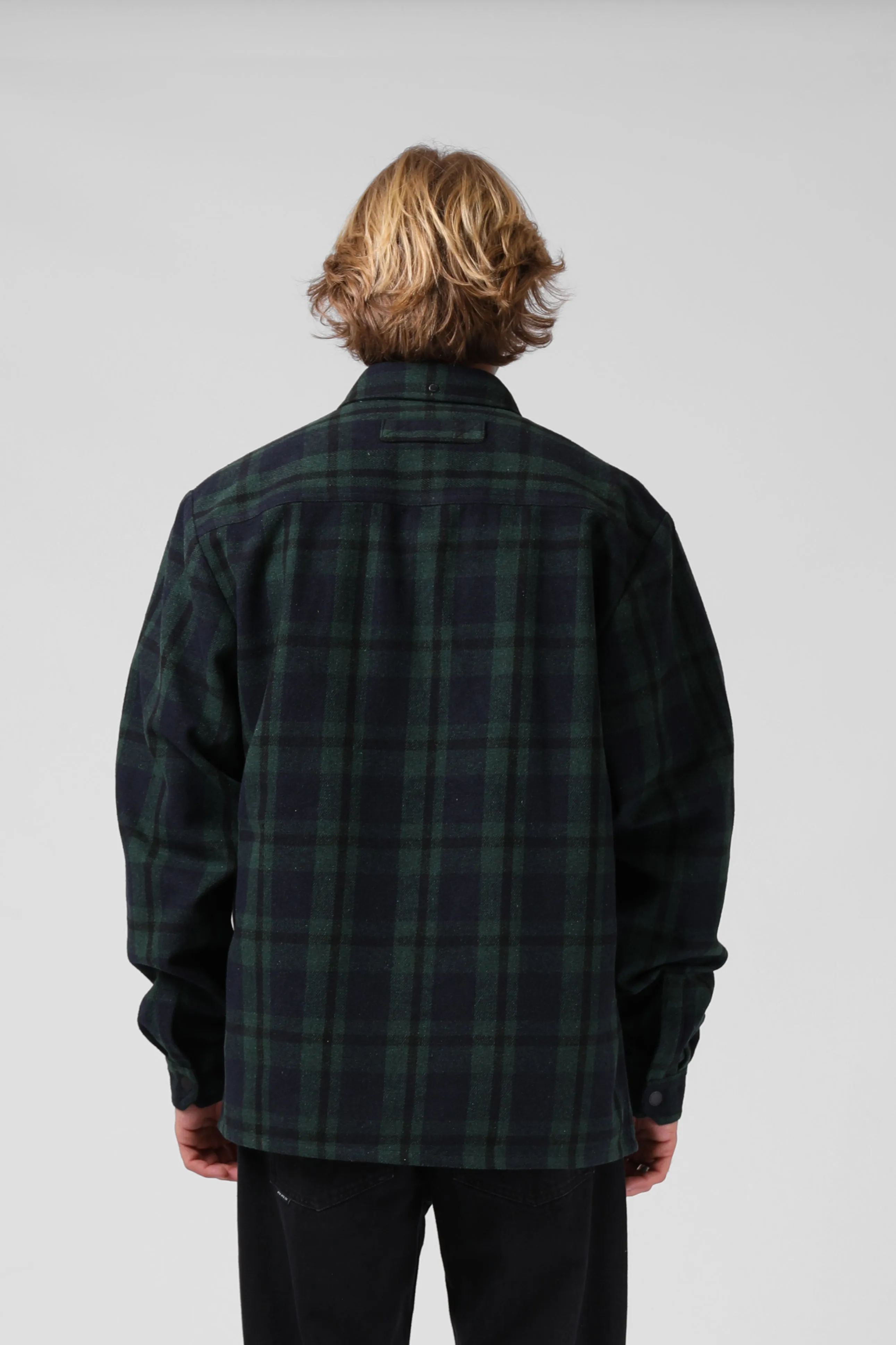 Plaid Shacket - Green / Navy Plaid