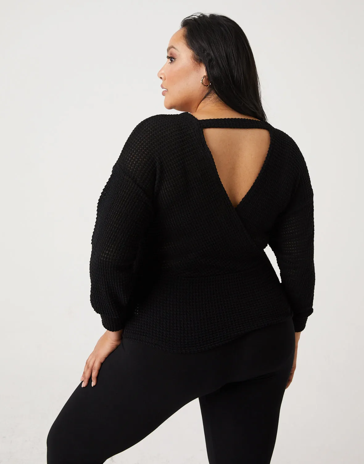 Plus Size Surplice Knit Top