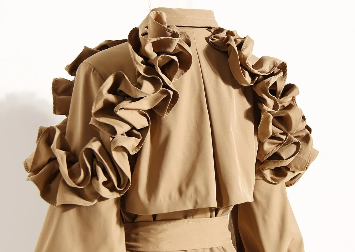 Pre Order:  Ruffle Trench Coat