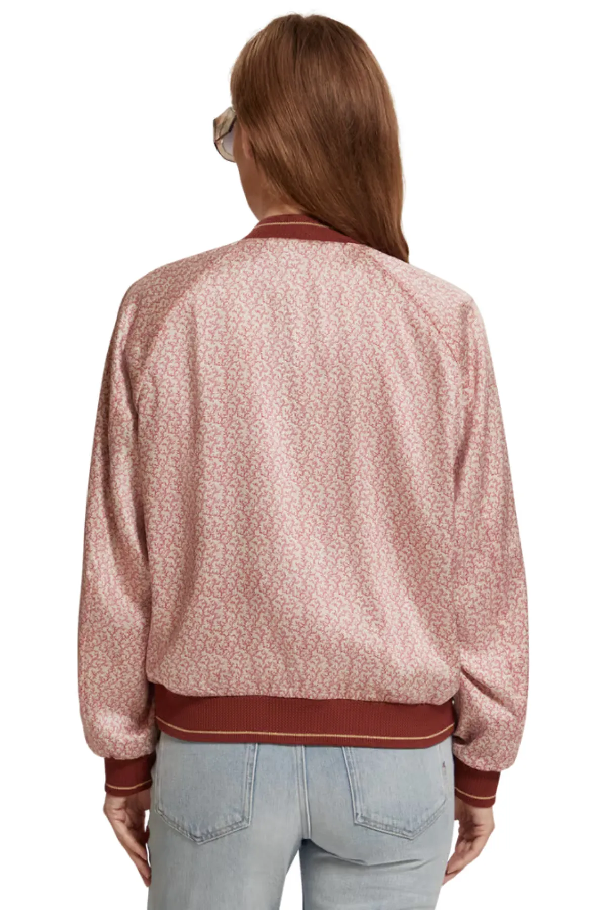 PRINTED REVERSIBLE BOMBER CORAL