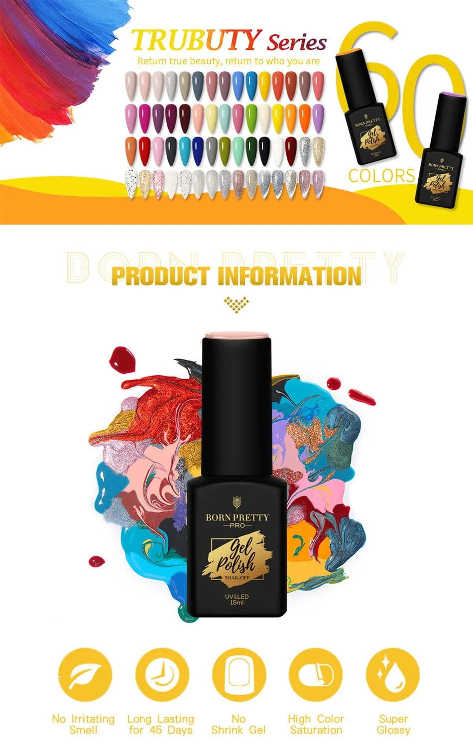 Pro 60 Colours Gel Polish Kit Trubuty Series Born Pretty