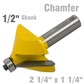 PRO-TECH CHAMFER BIT 2 1/4' X 1 1/4' 1/2' SHANK KP310471