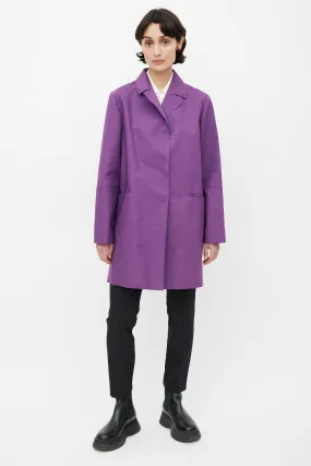 Purple Raw Hem Trench Coat