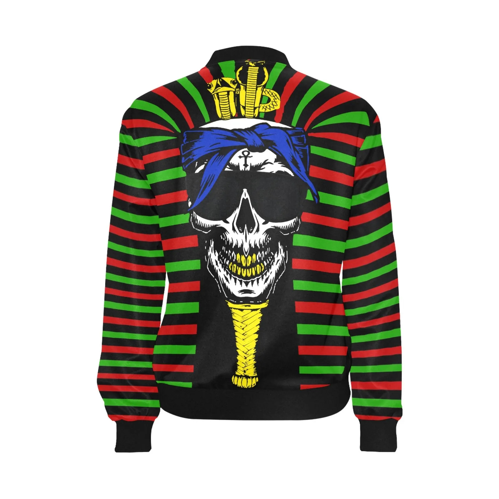 RBG C SKULL All Over Print Bomber Jacket for Women