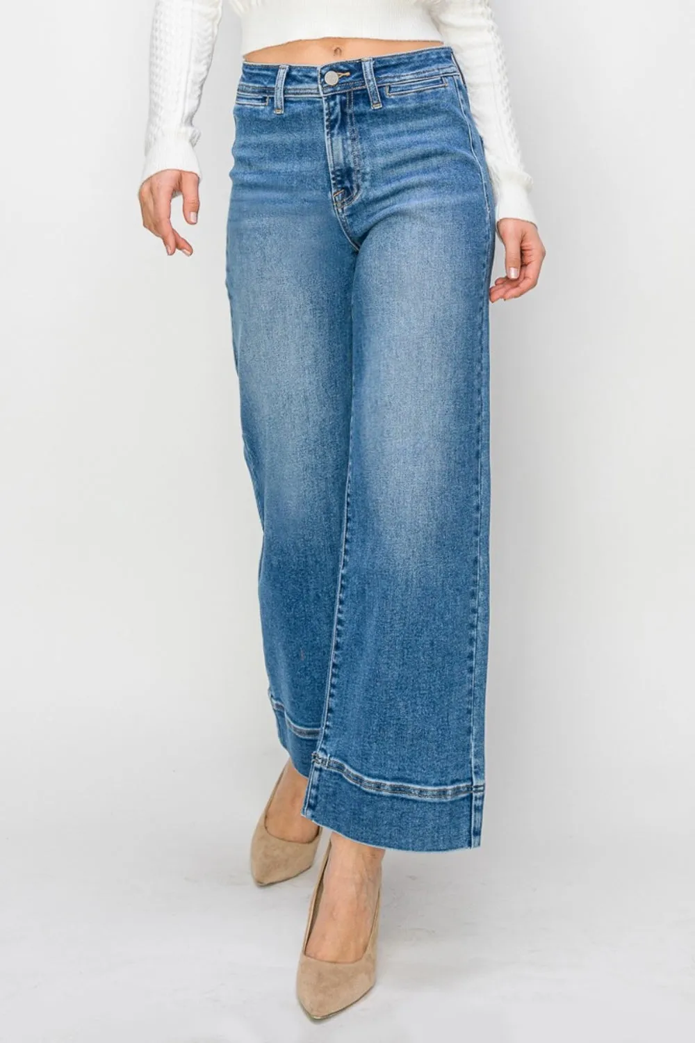 RISEN High Rise Wide Leg Jeans