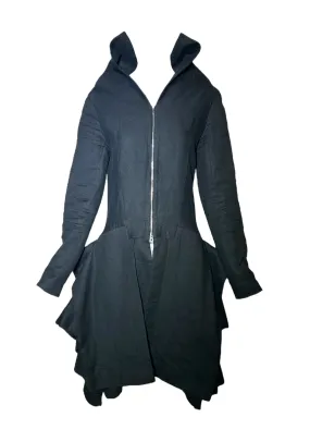 Roland Mouret RM 2000s Black Structured Flared Hip Coat Jacket