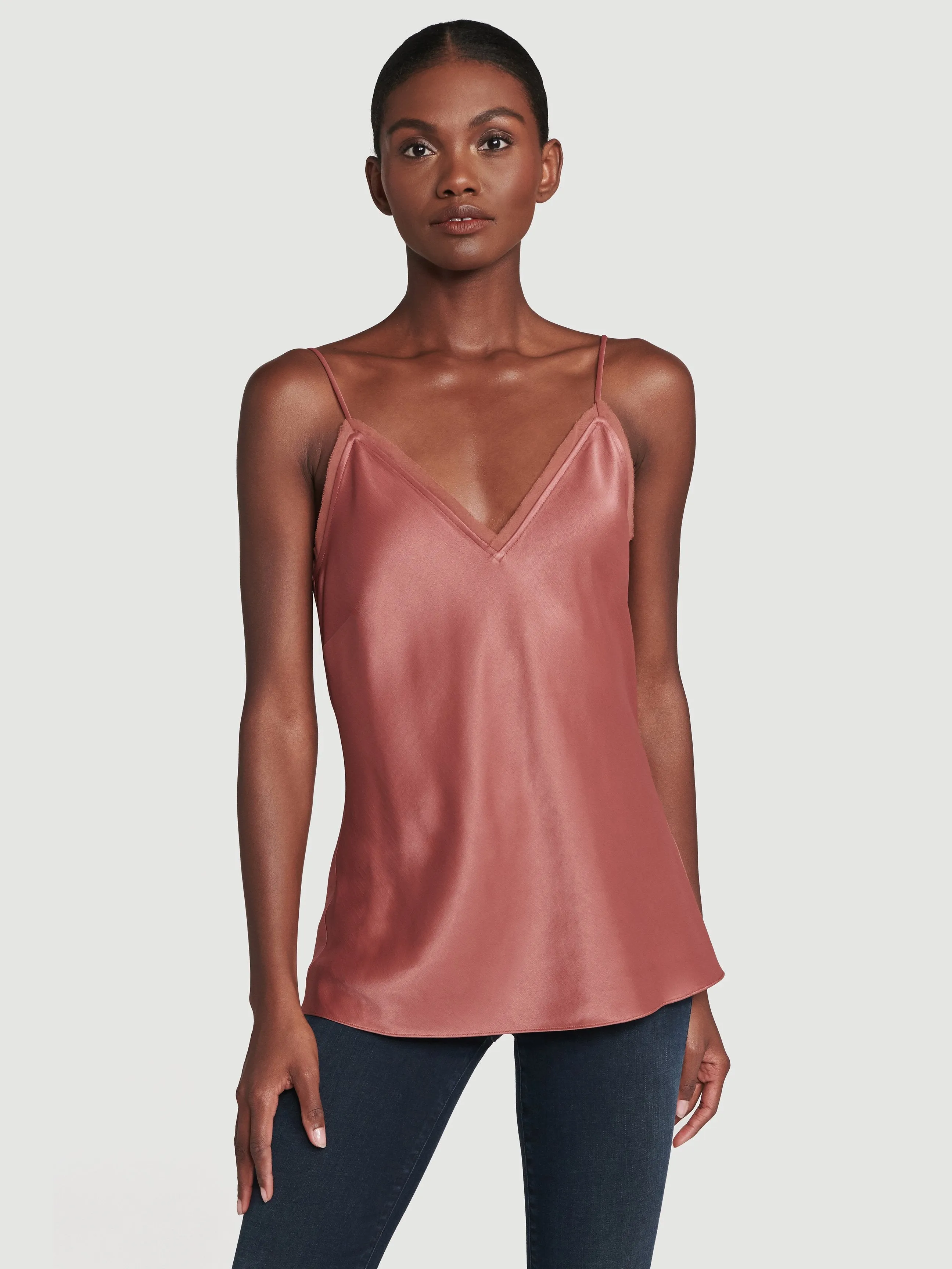 Satin Lounge Tank -- Rosewood