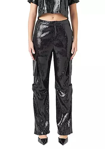 Sequined Cargo Pants