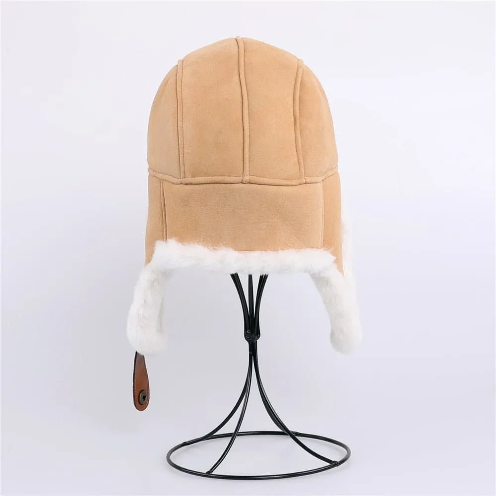 Shearling Wool Bomber Hat