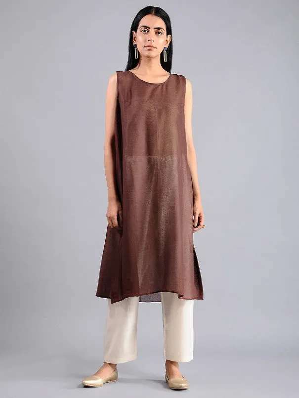 Shibori jacket dress in Brown (Set of 2)