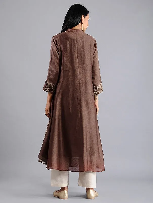 Shibori jacket dress in Brown (Set of 2)