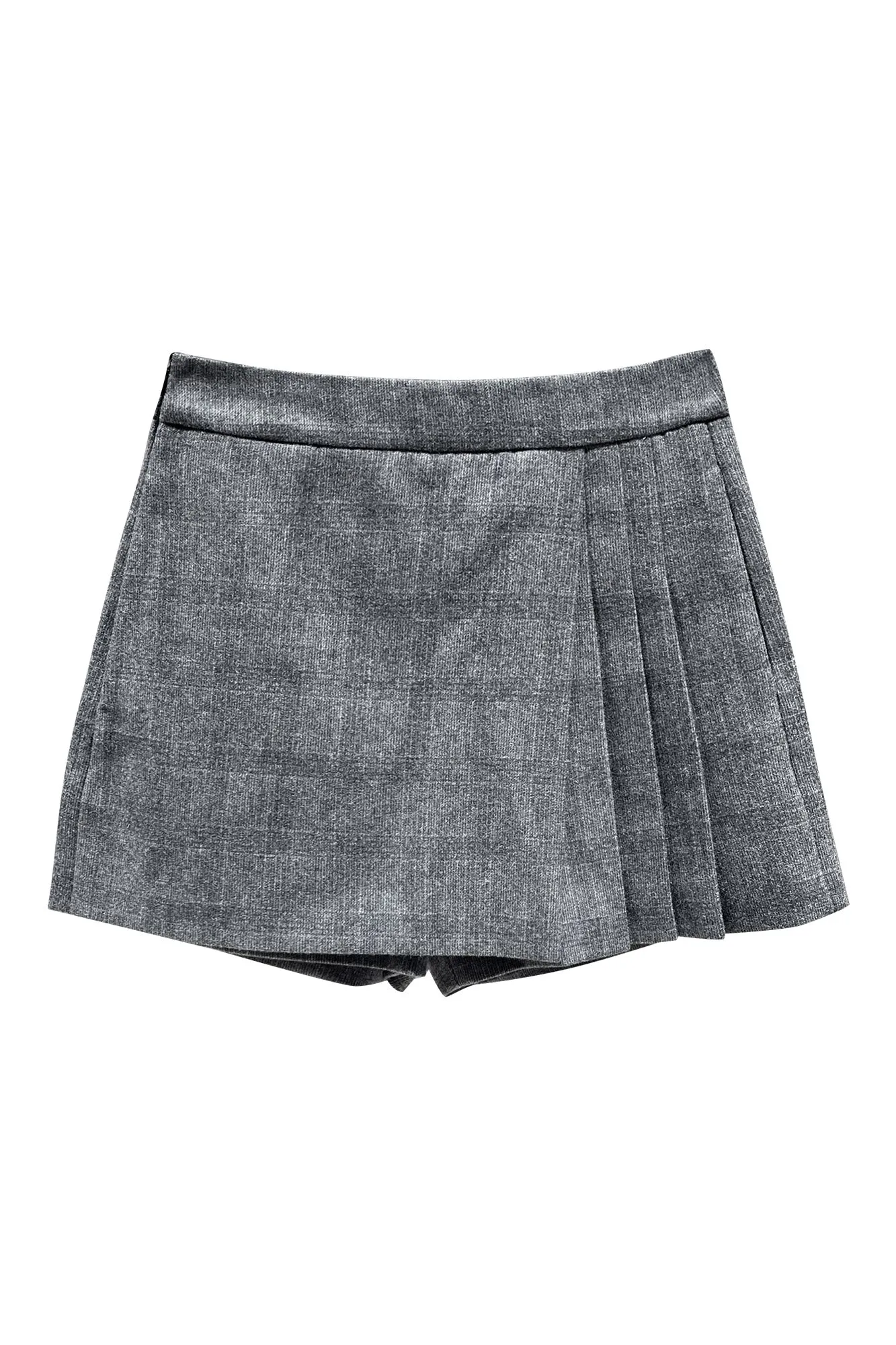 Simple wool pleated skirt pants