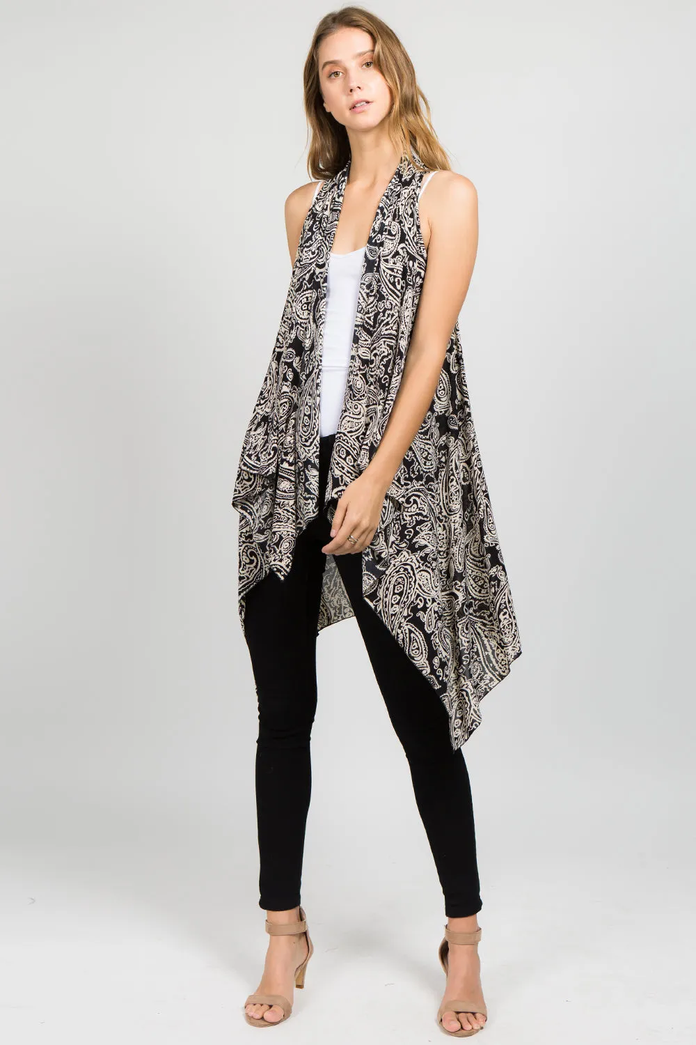 SN-85 stretchy paisley design vest