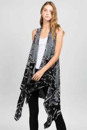 SN-85 stretchy paisley design vest