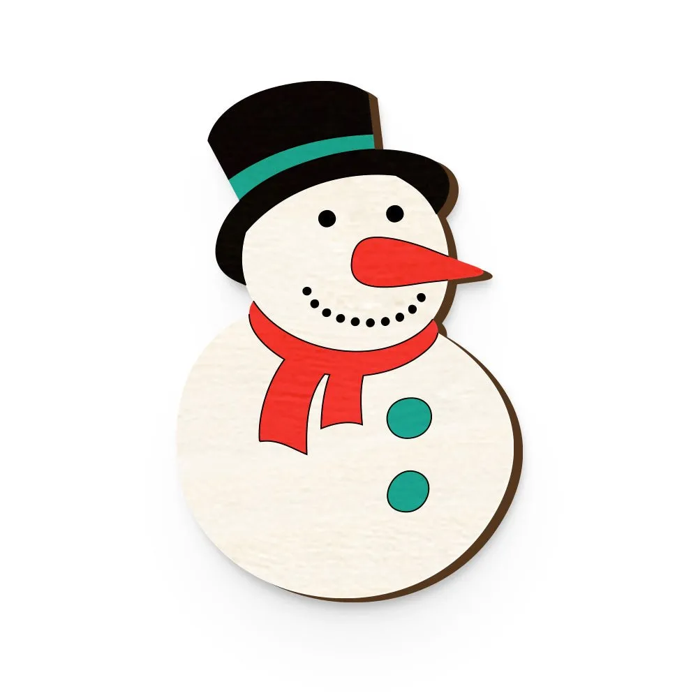 Snowman Hand Painted Wooden Pin