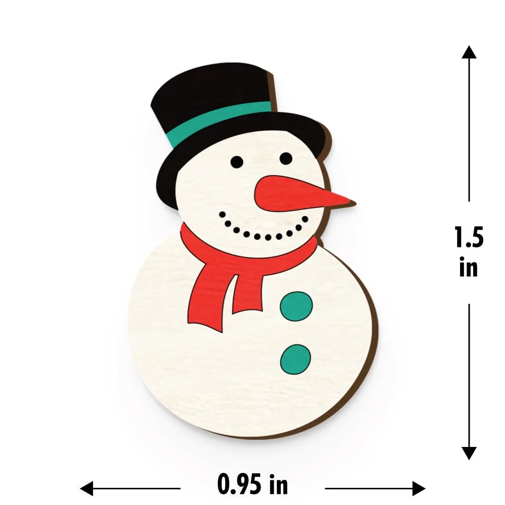 Snowman Hand Painted Wooden Pin