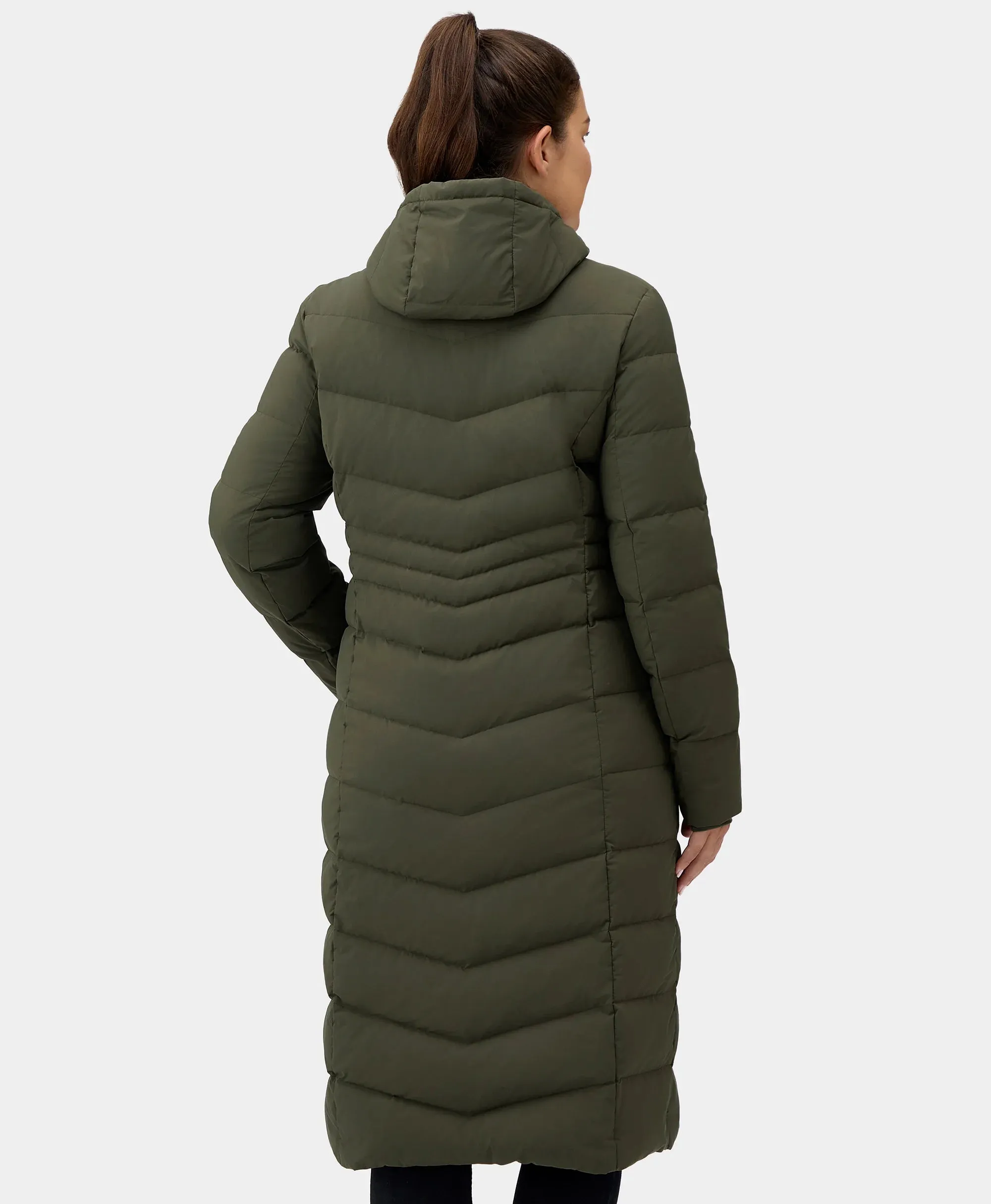 SOHO Women's Heated Down Parka Jacket - Green