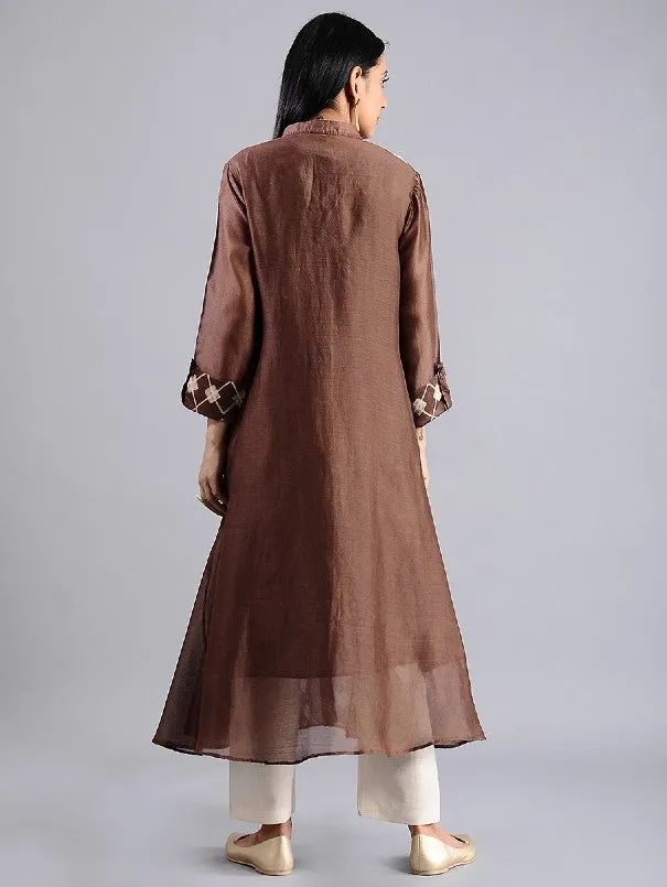 Star Shibori Jacket Dress In Brown (Set of 2)