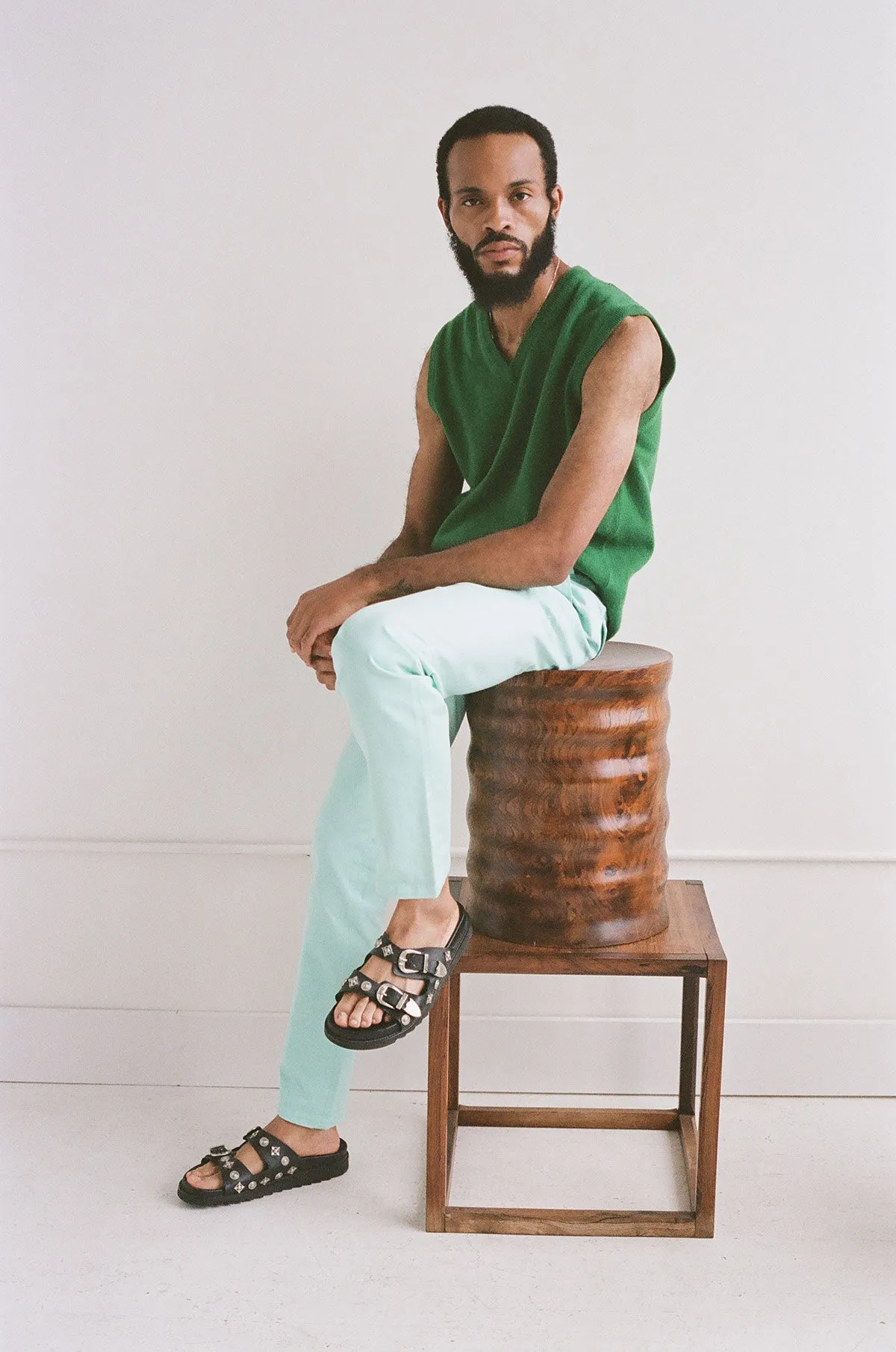 Straight Leg Yucca Green Pant