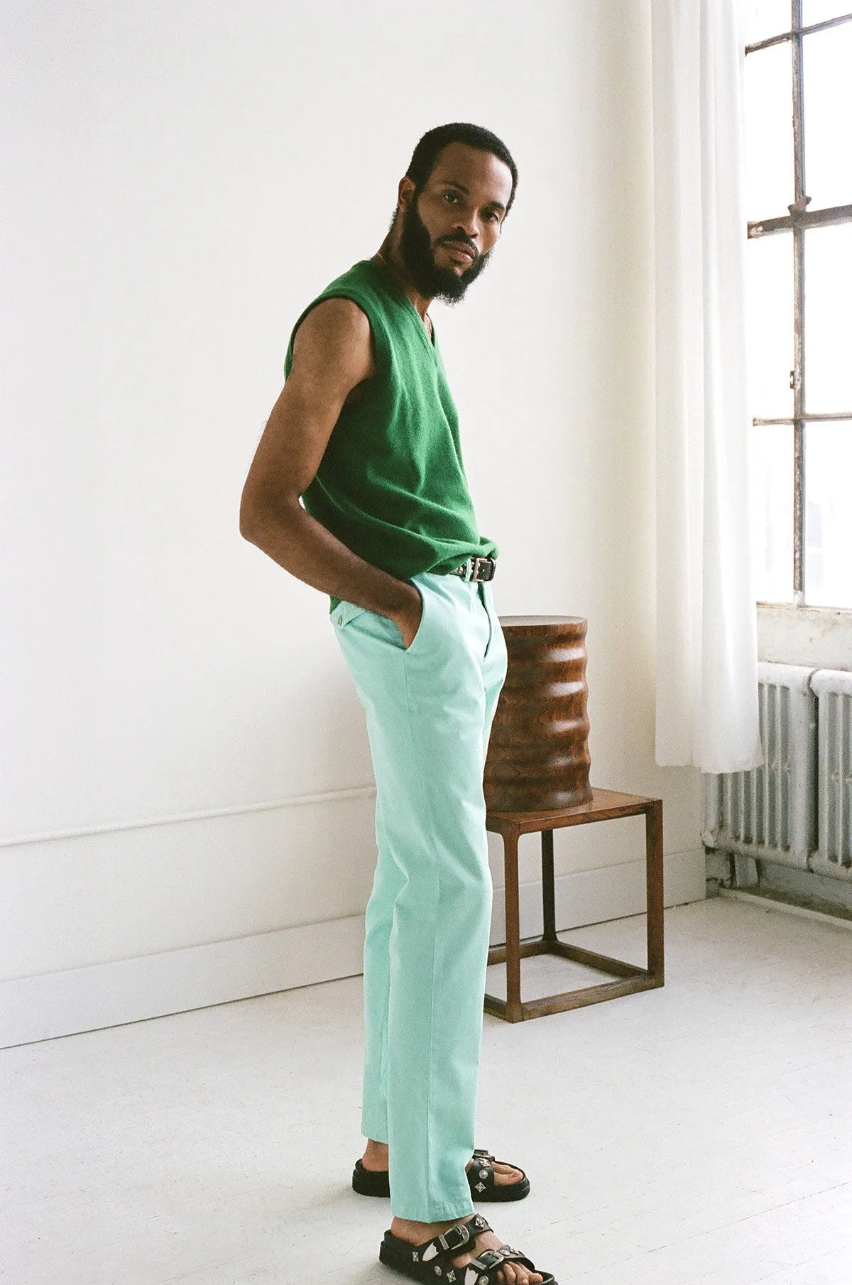 Straight Leg Yucca Green Pant