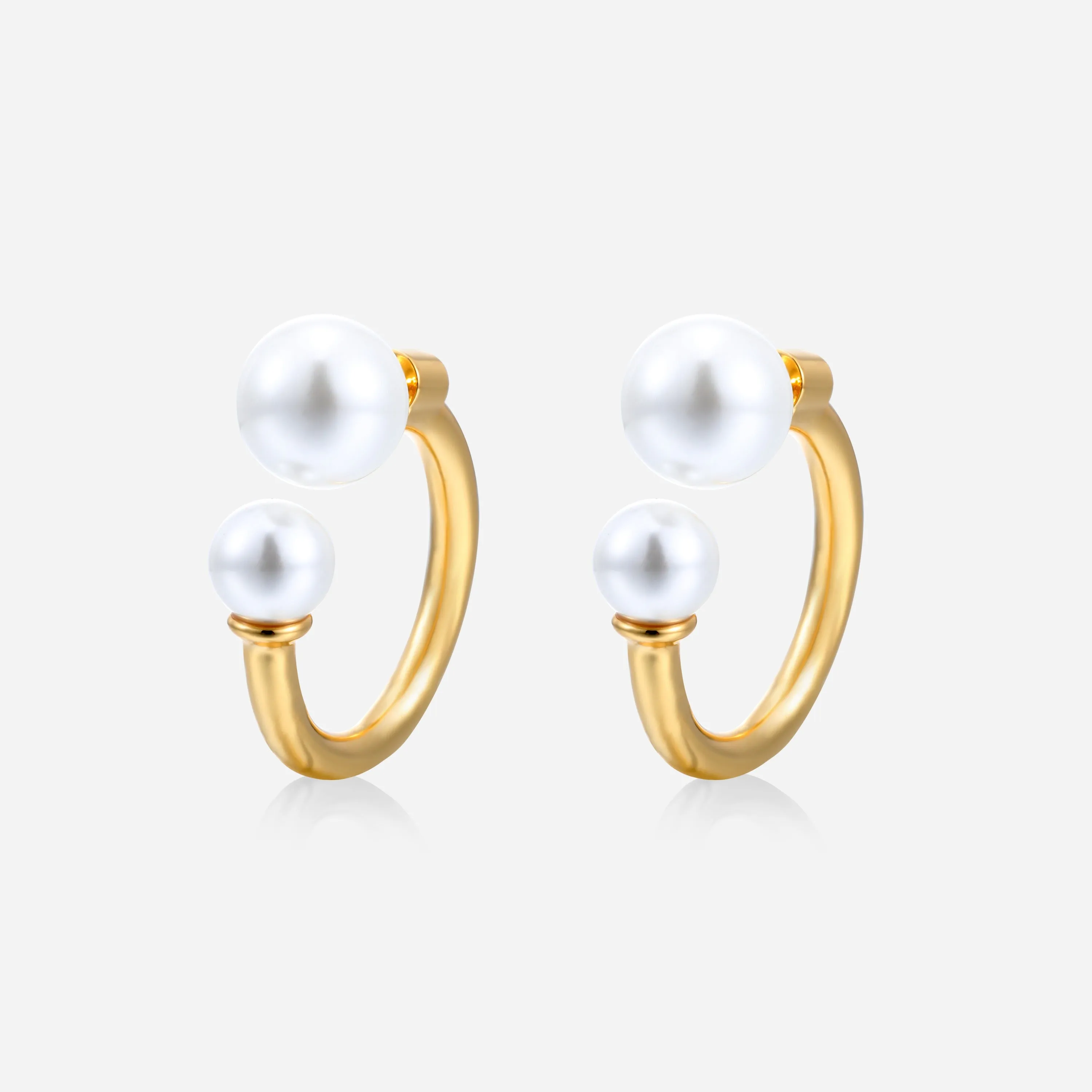 Susan Pearl Hoop Earrings