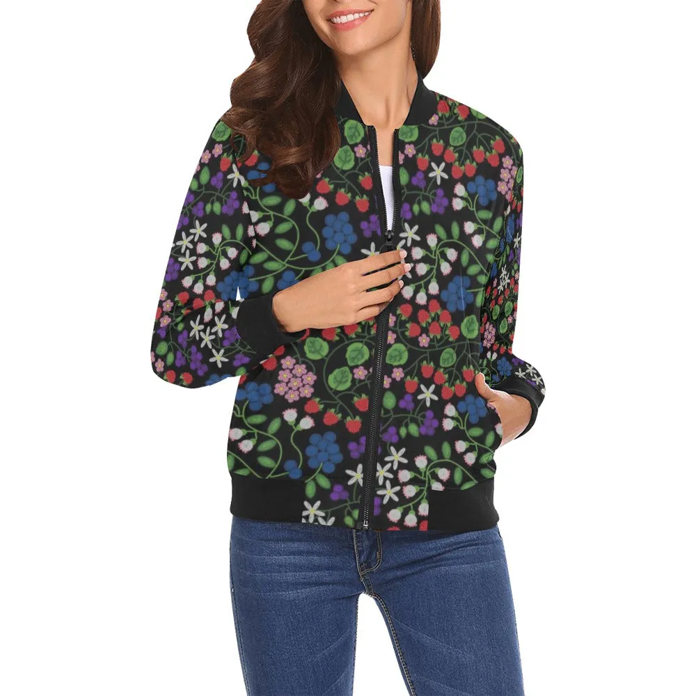 Takwakin Harvest Midnight All Over Print Bomber Jacket for Women