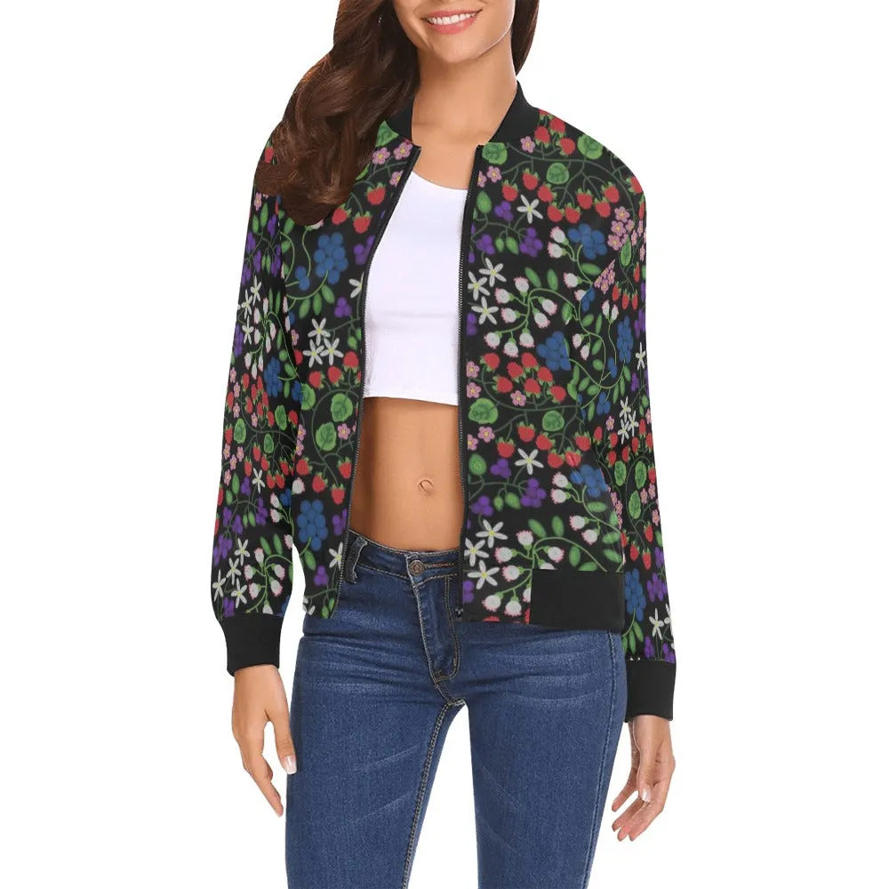 Takwakin Harvest Midnight All Over Print Bomber Jacket for Women