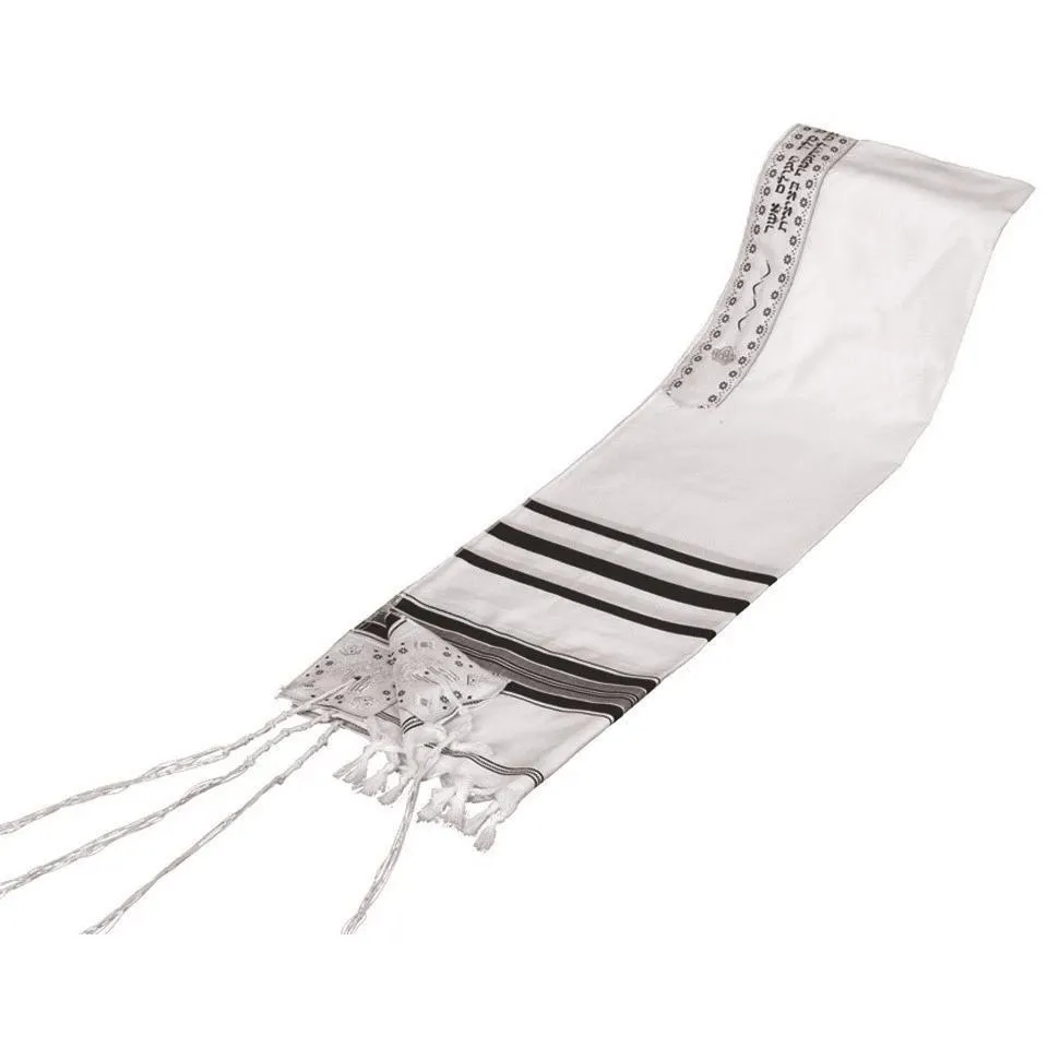 Tallit Prayer Shawl Acrylic Blend Black/Silver