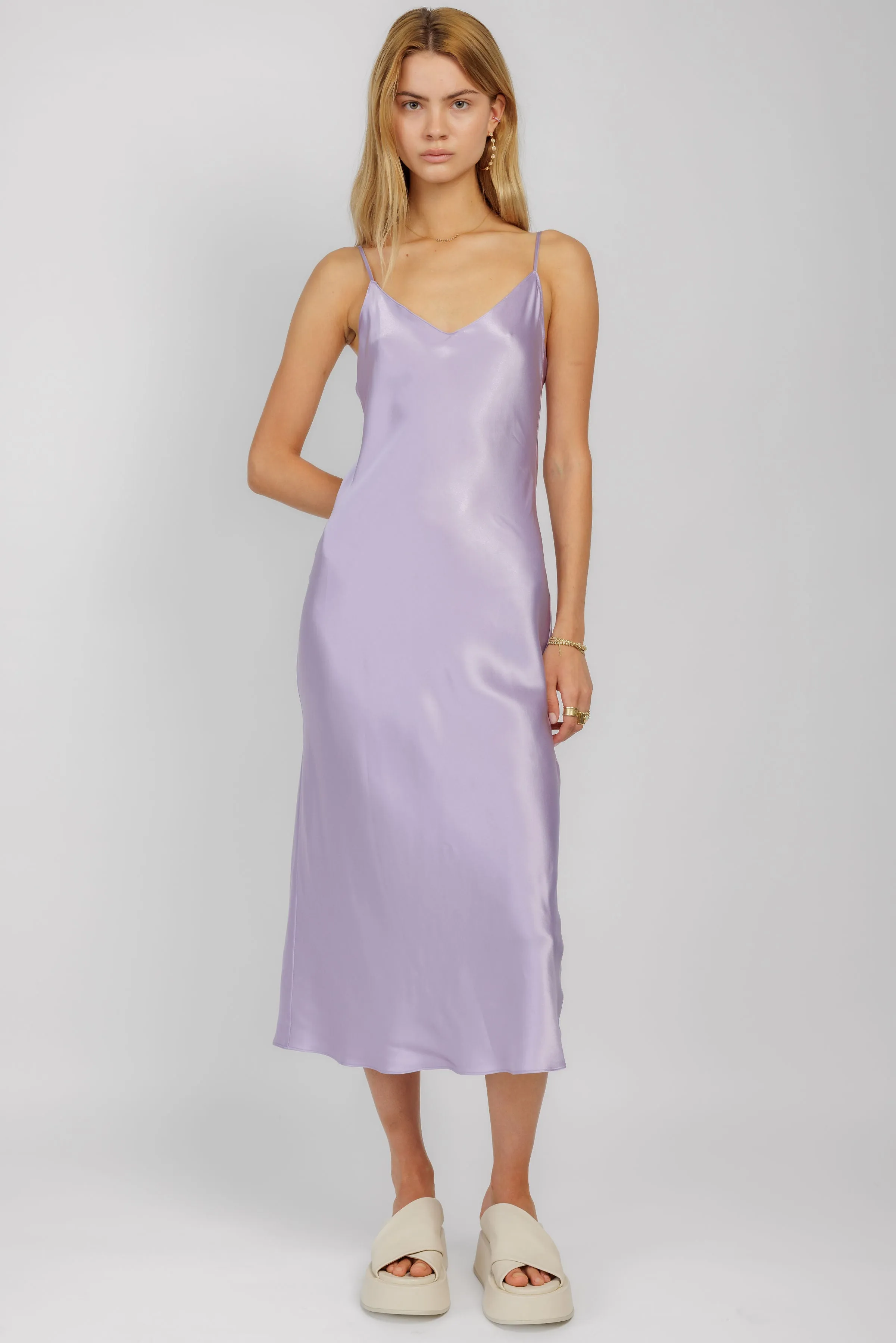 Taylor Silk Slip Dress in Prism