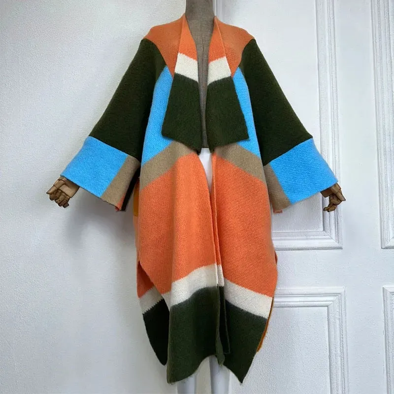 TEEK - Knitted Kaftan Color Block Shawl