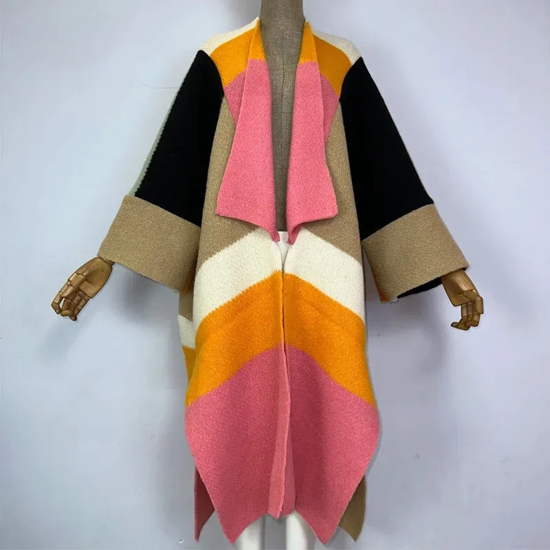 TEEK - Knitted Kaftan Color Block Shawl